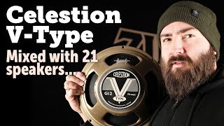 Celestion V type vs 21 other speakers  shootout [upl. by Eilama435]