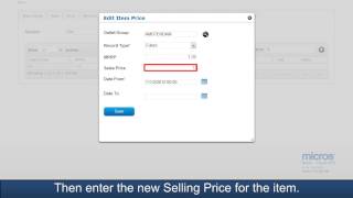 How to Change an Items Selling Price in Micros Cloud POS [upl. by Aiker674]