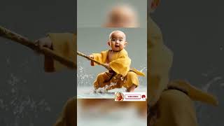 a cute monk practicing kung fu cutebaby babylaugh monk shortsvideo [upl. by Vivi252]