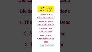 The Wasteland by TS Eliot englishliterature education britishliterature shortvideo [upl. by Harlin]