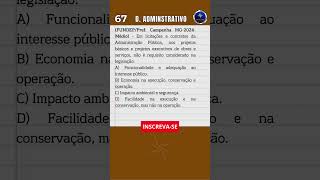 📙 QUESTÃO DE CONCURSO  DIREITO ADMINISTRATIVO N° 67 shorts concurso concursos simulado [upl. by Zantos]