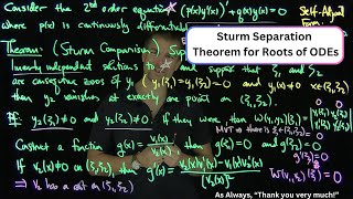 The Sturm Separation Theorem for Second Order Differential Equations [upl. by Nyliuqcaj]