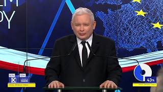 Jarosław Kaczyński po zwycięstwie PiS w wyborach do PE [upl. by Seira]