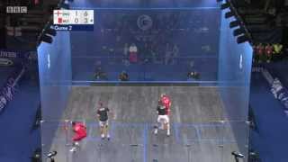 Dan Zammit Lewis Brad Hindle Malta V England squash Doubles 2014 Commonwealth games [upl. by Pam261]