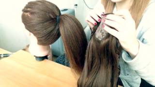 Come Indossare Extension Capelli Veri Coda Clip Veloci Semplici how to insert e wear Ponytail Remy [upl. by Sidman]