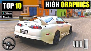 Top 10 OPEN WORLD Car Games Like Forza Horizon For Android  HIGH GRAPHICS [upl. by Graybill]