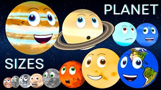 Planet Size Comparison for Kids  Dwarf Planet Sizes  Space for Kids  Solar System Size [upl. by Yenmor]