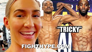 MIKAELA MAYER WARNS SPENCE ON quotTRICKYquot CRAWFORD AFTER TRAINING WITH BREAKS DOWN SPENCE VS CRAWFORD [upl. by Maurilla625]