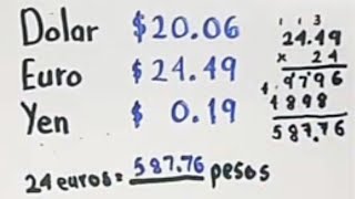 Conversiones de dólares euros y yen a pesos y viceversa [upl. by Adorne]