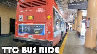 TTC 11A Bus Ride from Sunnybrook Hospital to Davisville Station [upl. by Yrannav]