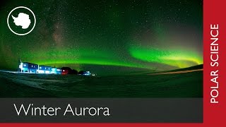 Winter Aurora over Halley Research Station [upl. by Merp109]