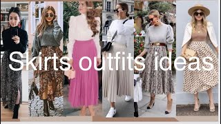 How to wear a skirt  skirts outfits ideas  2024 how to look good in midi skirts [upl. by Tereve]