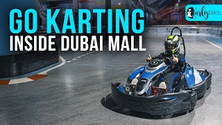 Go Karting Inside Dubai Mall  Curly Tales [upl. by Sucirdor]