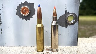 243 vs 65 Creedmoor Not So Close On Mild Steel [upl. by Ardnaz]