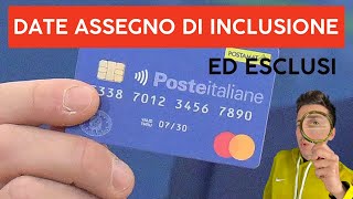 Date ASSEGNO di INCLUSIONE  pagamenti gennaio 2024 ed esclusi [upl. by Pearla]