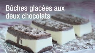 Recette de bûches glacées aux deux chocolats [upl. by Orelie]