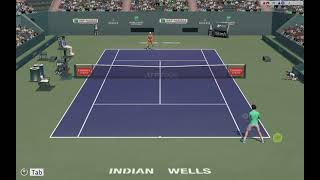 Full Ace Tennis Simulator Raonic VS Rune Indian Wells 2024 [upl. by Nosraep]