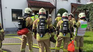 Feuerwehreinsatz in Lauterach Kühlschrank brennt [upl. by Yditsahc]