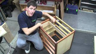 388  Sculpted Mahogany Vanity  Part 8  Fitting Drawers and Drawer Guides [upl. by Badr]