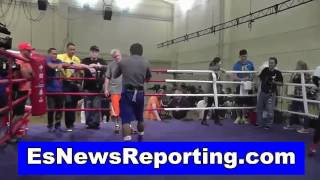 faster hands manny pacquiao or chris algieri  esnews boxing [upl. by Aneerak614]