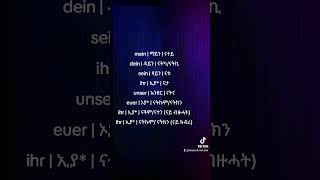 Possessivpronomen  ናይ ዋንነት ክንድስም germanlevela1 deutsch lernen [upl. by Anazraf]