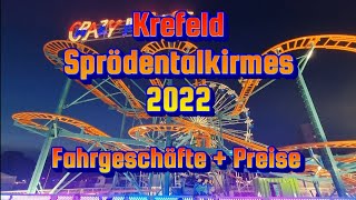 Krefeld Sprödentalkirmes 2022  Fahrgeschäfte  Preise [upl. by Eimot703]