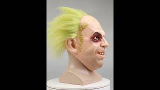 BeetleJuice Halloween Mask Wig Mens Betelgeuse Masquerade Cosplay Props Latex Takerlama mask [upl. by Woodward]