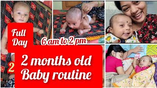 2 months Old Babys Full day RoutineDevelopmental MilestoneIndian mom Routine with newborn [upl. by Clougher]