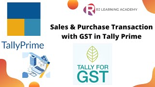 Tally PrimeHow to record sales amp purchase transaction with GST New featuresSimple steps [upl. by Elleina]