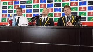 Ruan Dreyer Francois Hougaard and Jaco Kriel after Boks 30 whitewash of France [upl. by Tristas]