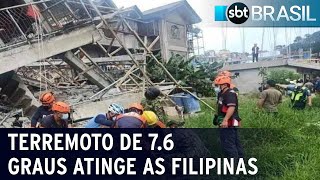 Terremoto de 76 graus atinge as Filipinas  SBT Brasil 021223 [upl. by Kaylil]