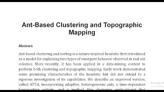 Ant Based Clustering and Topographic Mapping [upl. by Nnaer]