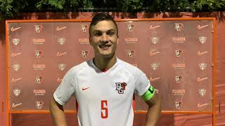 BGSU Mens Soccer Jacob Erlandson PostMatch Interview Sept 21 2021 [upl. by Nawyt]