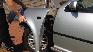 VW Golf MK4  how to removereplace front wing video [upl. by Susi]