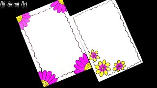 Beautiful Flower Border Designproject designcorev Page designassignment front page design [upl. by Knute56]