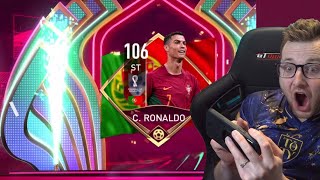 I Opened World Cup Packs Until I Got 106 Ronaldo Max Rated Him and Got a Hattrick on FIFA Mobile 22 [upl. by Intruoc]