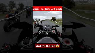 Insane Battle⚔️BMW vs Ducati vs Honda all 1000cc🔥 showoff Engine Power💨 trending gaming shorts [upl. by Kcirddes582]