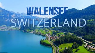 Switzerland  Walensee  Lake WalenWalenstadt  Aerial 4k  Amazing Swiss  Europe [upl. by Dalt981]