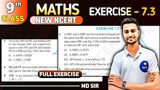 Class 9 Maths Chapter 7  Triangles  Exercise 73 Solutions [upl. by Cima]