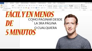 Como enumerar paginas en WORD  desde la segunda pagina  o cualquier pagina  BIEN EXPLICADO [upl. by Crofton632]