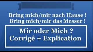 Allemand A2  Mir oder Mich  Exercice Corrigé  Explication [upl. by Thetis]