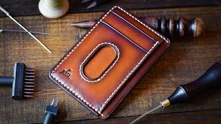 How To Make A Leather Card Wallet  With Seven Pockets  Leather Craft [upl. by Milo]