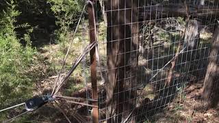 Wire fencing stretching and tensioning [upl. by Leonore]