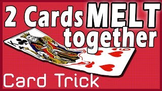 Easy to Make Card Trick  Warp Twister 2 Cards Melt in to 1  Learn a Simple Magic Card Trick [upl. by Nasho387]