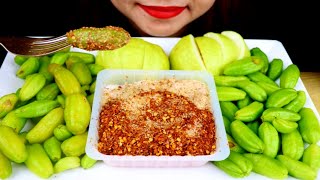 Averrhoa Bilimbi With Chili  Salt Sauce Eating Mukbang [upl. by Hazrit553]