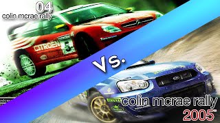 Colin McRae Rally Comparison CMR 04 Vs CMR 2005  Bluff Knoll [upl. by Eilrahc544]