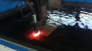 SAF Plasmatome 20 CNC Plasma  Cutting Demonstration with Water Bed [upl. by Reitman]