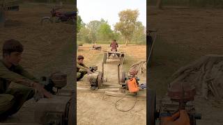 Diesel engine starting with bike cart trolley help new experiment video unitedstates [upl. by Ennazus184]