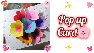 DIY Flower Pop Up Card 🌸 Pop Up Card  Birthday Gift Ideas  Cute Card  Easy Present Ideas [upl. by Wystand]