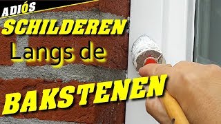 KOZIJN SCHILDEREN LANGS DE BAKSTENEN  Painting a window frame along the bricks [upl. by Wilton]